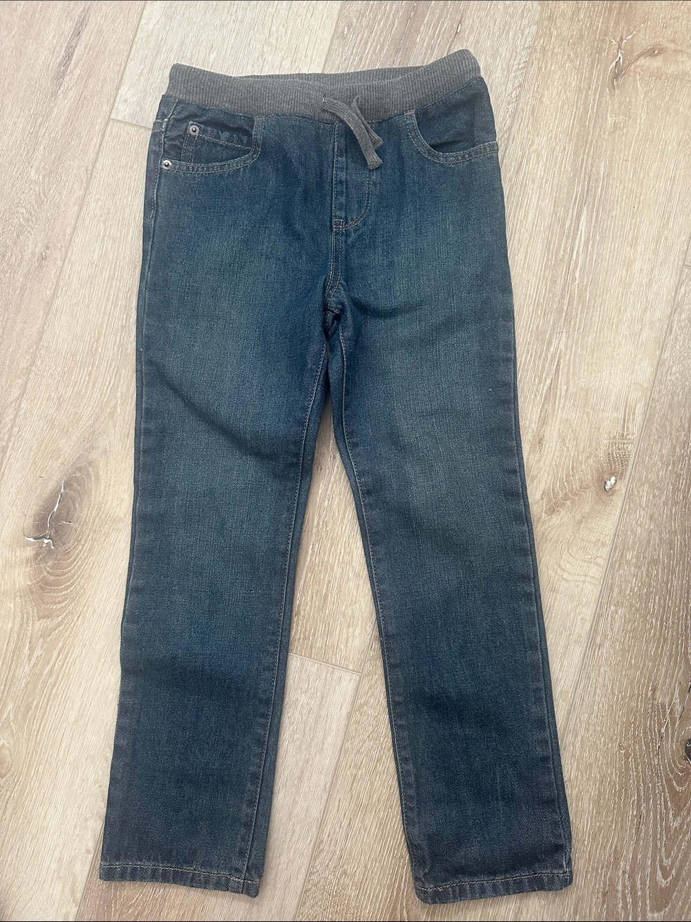 The Children's Place Dark Blue Denim Jeans with Gray Waistband